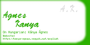agnes kanya business card